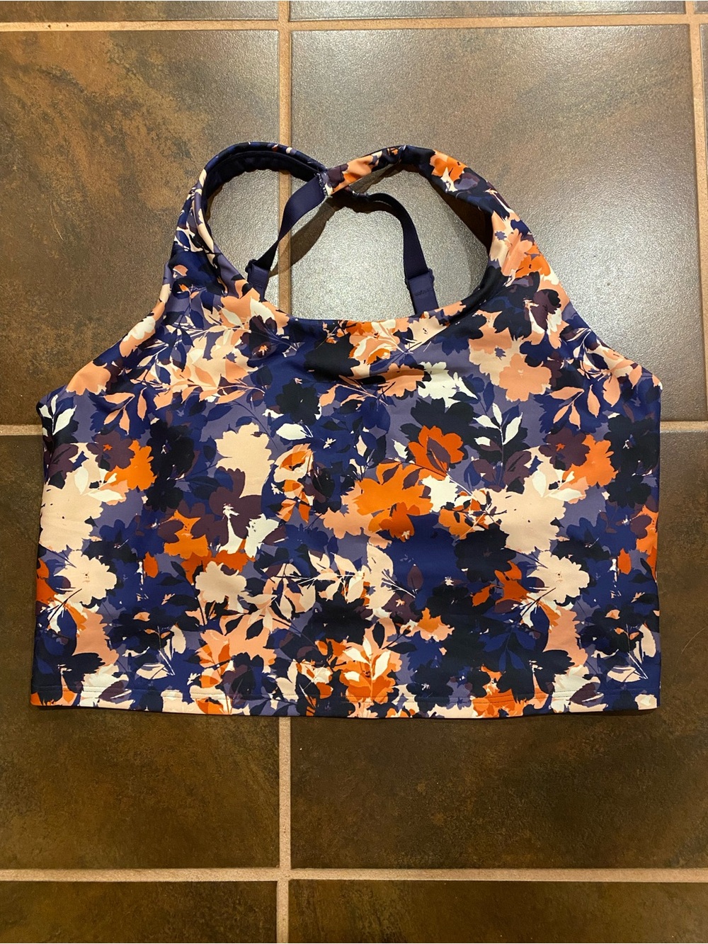 Old Navy Light Support PowerSoft Sports Bra, floral print, XL